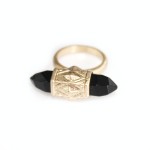 Onyx Point Quartz Etched Ring